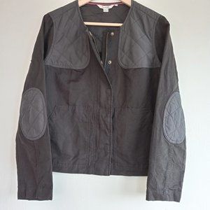 Boden Linen Blend Lightweight Moto Utility Jacket Black/Gray Size US 6